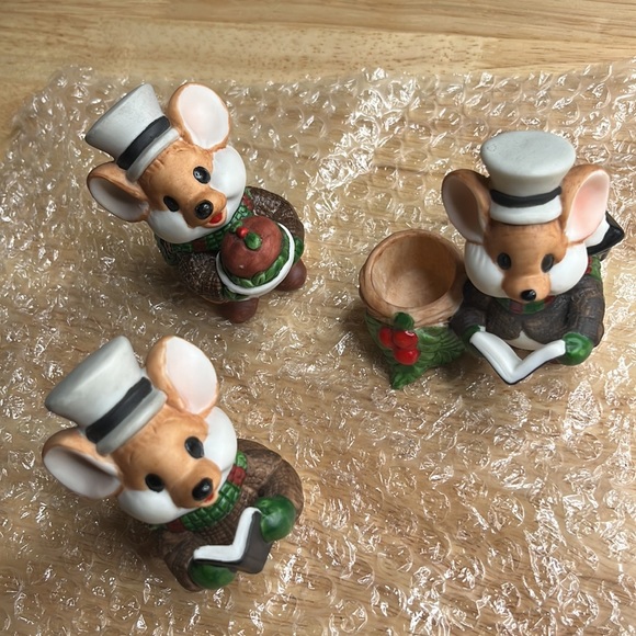 1988 Applause vintage Christmas Chris Mouse set of 3
